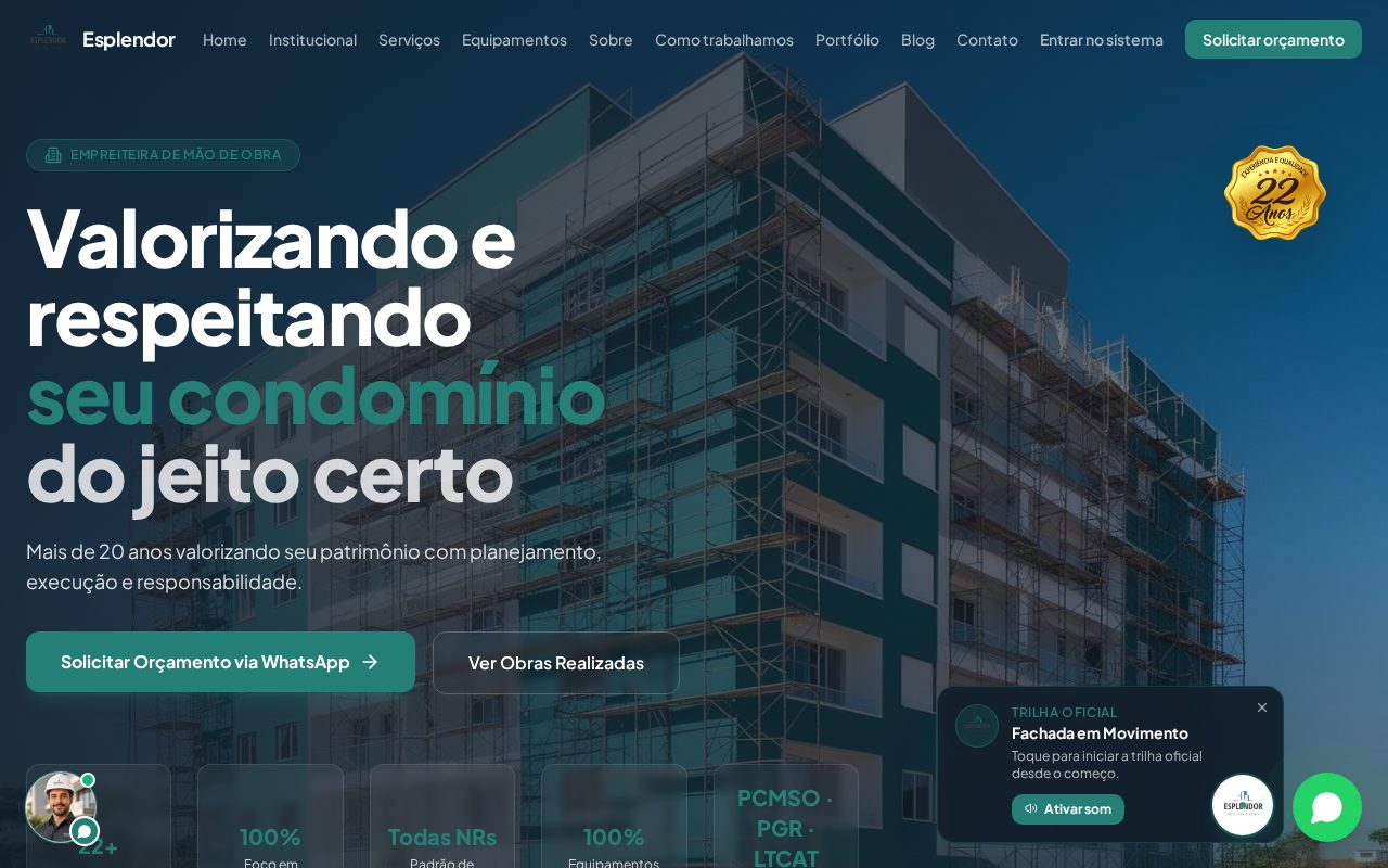 Home: apresentação da empresa